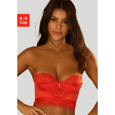 Afbeelding van Lascana Corsage Beugel BH, Dames, Maat: 70B, Red