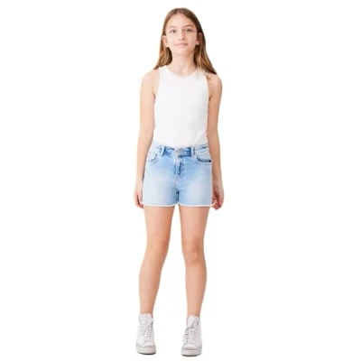 Afbeelding van LTB Jeans Shorts voor meisjes Layla G Bermuda Slim Medium Taille met ritssluiting in blauw uit katoenmix Maat 104 cm, Aire Wash 54899, cm