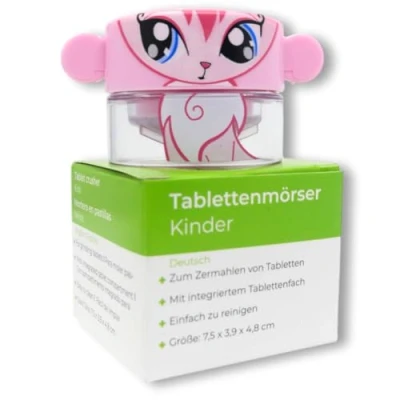 Afbeelding van LisaCare Tablettenverdeler voor kleine tabletten 5 x 4 cm pill crusher kinderen met pillendoos klein onderweg en thuis dagelijkse hulp (vos motief)