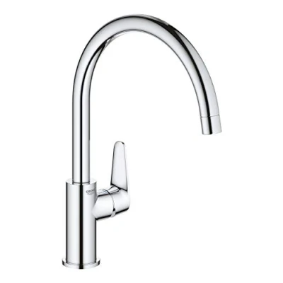Afbeelding van Grohe baucurve keukenmengkraan eengreeps 1 gats 192mm hoogte 222mm uitloop medium draaibaar chroom 31715000