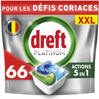 Afbeelding van Dreft Vaatwastabletten Platinum All In One Original 66 stuks