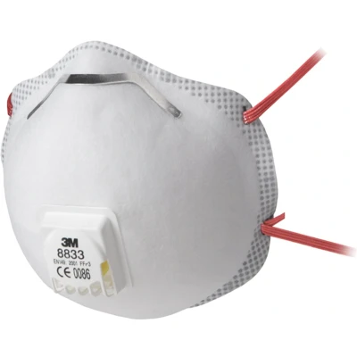 Afbeelding van 3M 8833 Fijnstofmasker met ventiel FFP3 10 stuk(s) DIN EN 149:2001