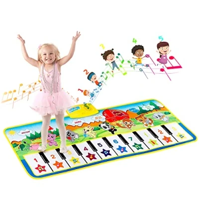 Afbeelding van Extsud Pianomat, muziek /dansmat, voor kinderen, met 8 dierengeluiden of muziekinstrumenten