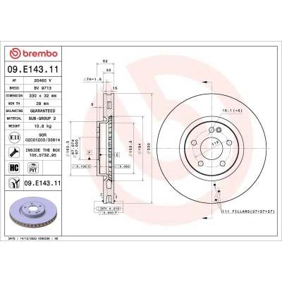 Afbeelding van Remschijf BREMBO 09.E143.11
