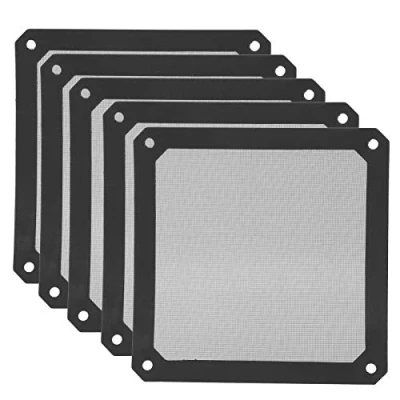 Afbeelding van 5 stuks koeler ventilatorfilter, 120 x 1,7 mm PVC magnetische computerventilator gaasframe stoffilter, stofdicht pc ventilatorafdekking roosters, zwart