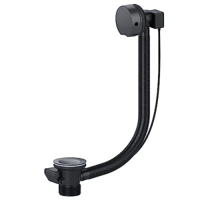 Afbeelding van SPARES2GO Bad Afval Combinatie Twist Plug 40mm 1.5&quot; Overloop Pop Up Trap (zwart)