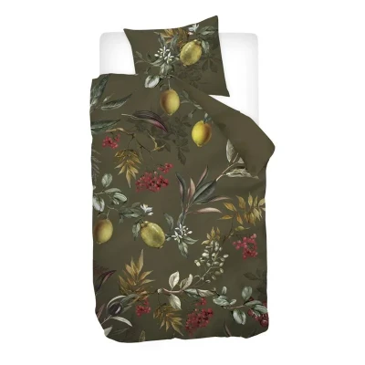 Afbeelding van Snoozing Lemon Flanel Dekbedovertrek Eenpersoons 140x200/220 cm Multi kleur