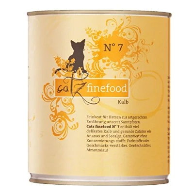 Afbeelding van catz finefood N 7 kalf fijnkost kattenvoer nat en verfijnd met abrikoos &amp; ananas, 6 x 800 g blikken