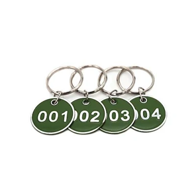 Afbeelding van Set di targhette portachiavi mumerate in lega alluninio, con numero identificativo, 100 pezzi, Groen, 1 to