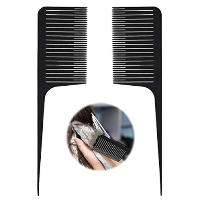 Afbeelding van Staartkam Haarstijl Kam Platte Tandenkam Antistatische Haarkam Duurzame Kammen Set Professionele Haar voor Lange Natte Krullende Kapper Kamen Gebruik in de Kapsalon Zwart 2 Stuk