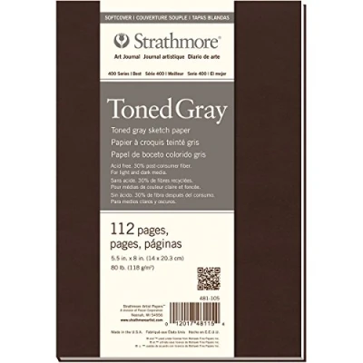 Afbeelding van Pro Art Strathmore Sketch Softcover Journal 14,0 x 20,3 cm, 56 vellen, grijs getint, 8 5,5 cm