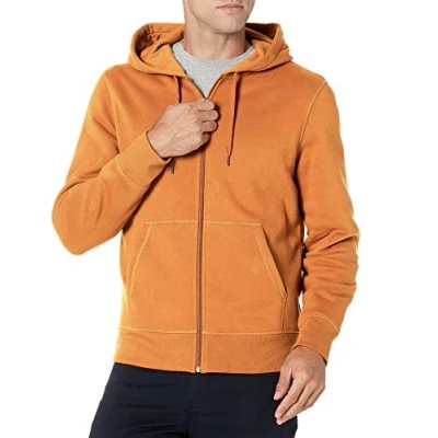 Afbeelding van Amazon Essentials Men&#039;s Fleecetrui met volledige ritssluiting en capuchon (verkrijgbaar in grote lange maten), Nootmuskaat, S