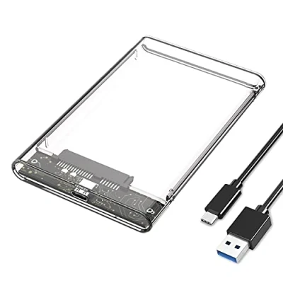 Afbeelding van Amazon Brand Eono harde schijfbehuizing 2,5 inch, USB C 3.1 naar SATA III 6 Gbit/s externe behuizing voor 9,5 mm/7 mm inch HDD en SSD, gereedschapsvrije UASP versnelling