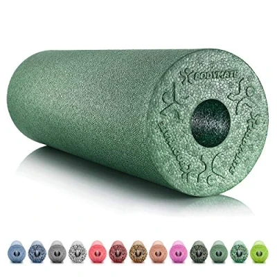 Afbeelding van BODYMATE professionele Fasciarol STANDARD middelhard Lengte 45 cm Diameter 15 met gratis e book Midnight green
