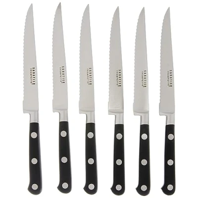 Afbeelding van Richardson Sheffield SABATIER TROMPETTE Steakmessenset, 6 x steakmessen, zilver, gehard, roestvrij lemmetstaal, vaatwasmachinebestendig