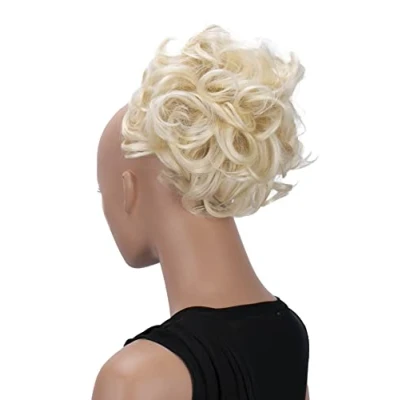 Afbeelding van CAISHA Knot Haarstuk Vlecht Haarbroodje Hepburn Broodje Haarelastiek Opsteekkapsels Platinablond HK111