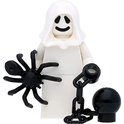 Afbeelding van LEGO Minifiguur spook/spook met ketting, bal en spin