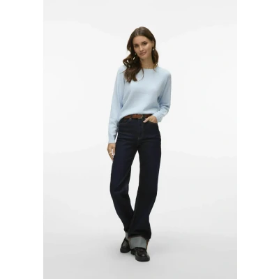 Afbeelding van Vero Moda Vmdoffy LS Oneck GA NOOS Trui, Dames, Maat: Large, Cashmere blue