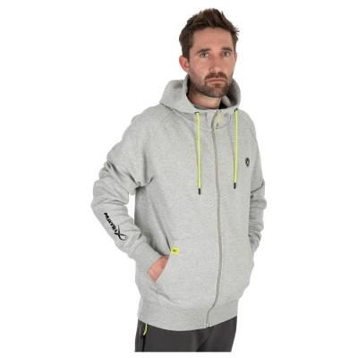 Afbeelding van Matrix Black Edition Full Zip Hoody Grey Marl Lime Maat : Xlarge