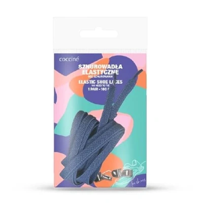 Afbeelding van Cocciné Elastische veters zonder strikken, 1 paar, 100 cm lange, platte veters, comfortabel en eenvoudig te bedienen, stijlvol design, universeel inzetbaar, Donkerblauw, (Flache 8 mm)
