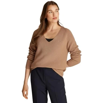 Afbeelding van Tommy Hilfiger Trui, Dames, Maat: XL, Safari canvas