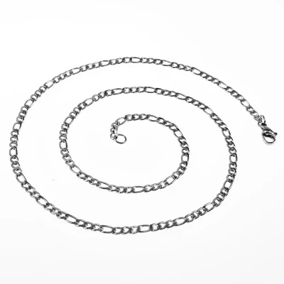 Afbeelding van 3mm Figaro Ketting Dames Heren Stalen Zilverkleur Schakelketting