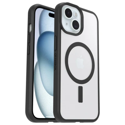 Afbeelding van OtterBox React mit MagSafe (Apple iPhone 16e), Smartphonehoes, Transparant, Zwart