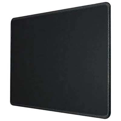 Afbeelding van Silmo Muismat Grootte S (320 x 270 mm), Mouse Pad Design: Zwart, Genaaide Rand, voor Bureau en Gaming, Mousepad with Antislip rubberen basis