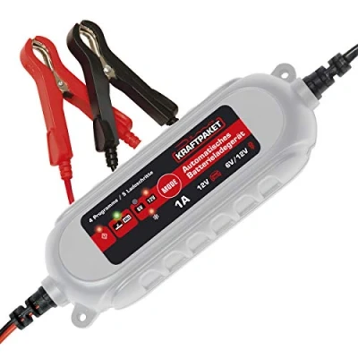 Afbeelding van Dino KRAFTPAKET 1A 6V/12V intelligente en automatische acculader voor loodzuur, GEL, start/stop EFB, AGM batterij autolader auto, motorfiets, bestelwagen, boot