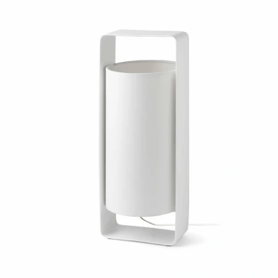 Afbeelding van Faro Lighting Lula 1 Light Grote Tafellamp Wit met Kap, E27