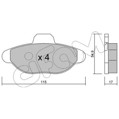 Afbeelding van CIFAM 822 137 0 Remblokkenset Excl. slijtage waarschuwingscontact FIAT: Cinquecento (170) 0.7, 0.9, 0.9 i.e., i.e. S, 0.7 i
