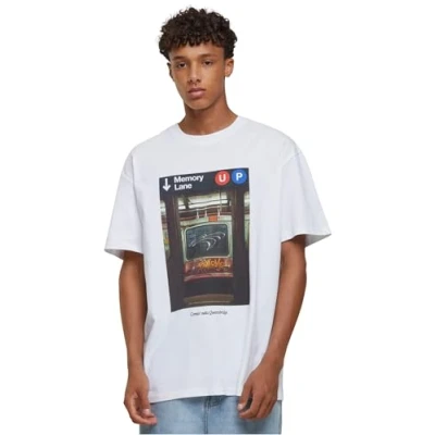 Afbeelding van Mister Tee Memory Lane Oversize T shirt, wit, S Grote maten Tall