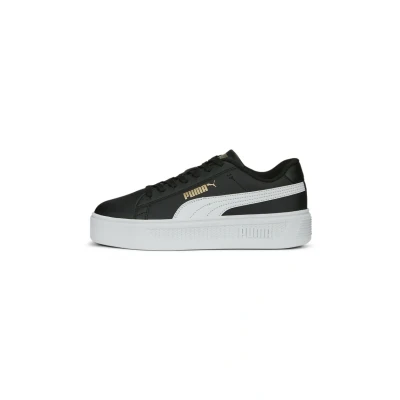 Afbeelding van Puma Smash Platform Sneakers laag, Dames, Maat: 37, Black white gold Leer/ synthetisch