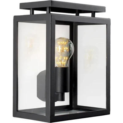 Afbeelding van Ks verlichting vecht plat wandlamp zwart 7319d4