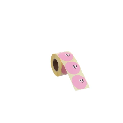 Afbeelding van Kerst Stickers Anne Pascal Roze 5 cm per rol van 250 stuks