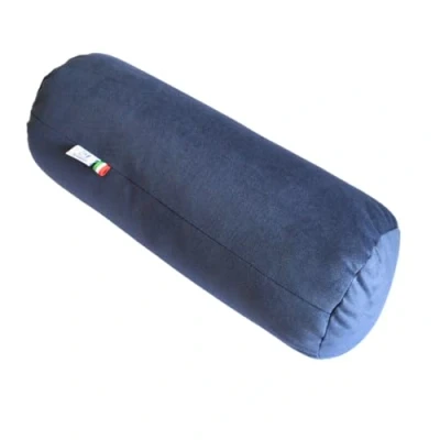 Afbeelding van GM Cilindrisch cervicaal rolkussen voor nek, rug en benen, 40 x 15 cm, Made in Italy met waterafstotende vlekbestendige stoffen bekleding, blauw