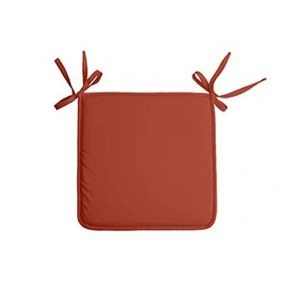 Afbeelding van Stof Textile Home stoelkussens terracotta 38 x 3 cm voor binnen touwtjes sluiting zitkussens plat vierkant