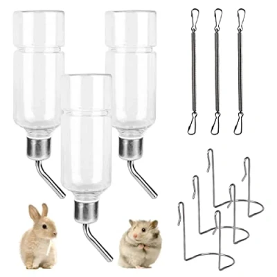 Afbeelding van Vegena Drinkfles voor knaagdieren, 350 ml, automatische hangende drinkfles, huisdieren, geen druppel kleine dieren, cavia&#039;s, chinchilla&#039;s hamsters, 3 stuks