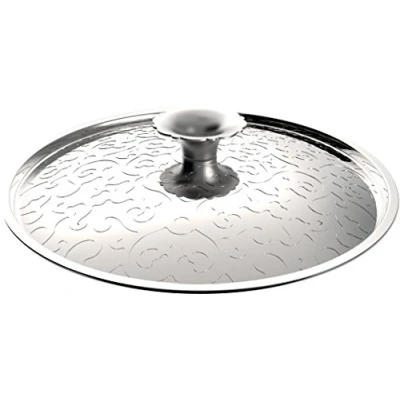 Afbeelding van Alessi Mw200/16 Dressed deksel van roestvrij staal 18/10, glanzend, met reliëfversiering, Ø 16 cm