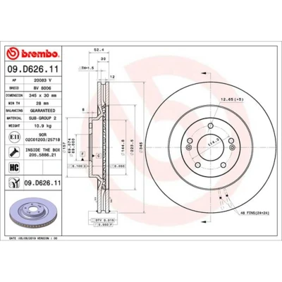 Afbeelding van Brembo Remschijven 09.D626.11