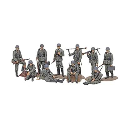 Afbeelding van TAMIYA Militair 32602 1:48 Fig set Dt. Infanterie (10) getrouwe replica, plastic bouwpakket, knutselen, modelbouwset, monteren, ongelakt, meerkleurig