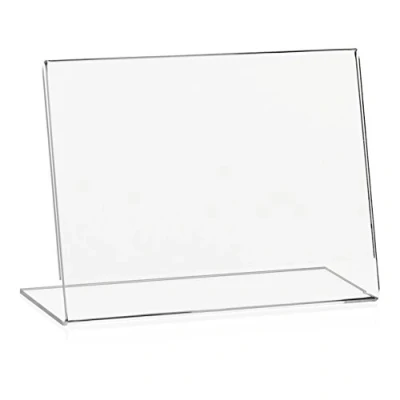 Afbeelding van VITAdisplays® DIN A6 reclamestandaard, L standaard, landschap, acryl, transparant, van origineel plexiglas®