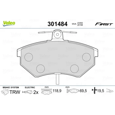 Afbeelding van Valeo Remblokset 301484