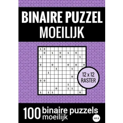 Afbeelding van Binaire Puzzel Moeilijk Puzzelboek met 100 Binairo‘s NR.8