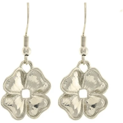 Afbeelding van Behave Oorbellen zilver kleur hangers bloem 3 cm