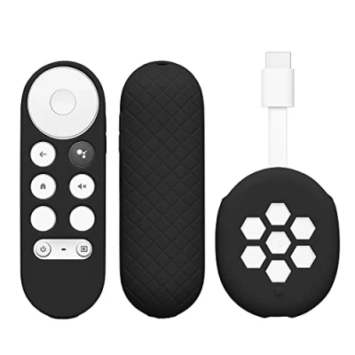 Afbeelding van kwmobile hoes voor afstandsbediening en streamingapparaat Beschermcase geschikt Google Chromecast 2020 4K (not for New Generation) Van silicone in zwart /