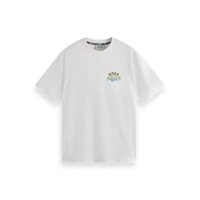 Afbeelding van Scotch &amp; Soda Voor en achterkant Kunstwerk Relaxed Fit T shirt, wit 101, M