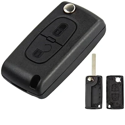 Afbeelding van Sleutelhoes compatibel met Citroen C2 C3 C4 C5 C6 C8 Xsara Picasso Berlingo Peugeot 207 307 308 407 408 3008 5008 Partner 807 1007 Fiat ULYSSE (2 toetsen Citroen, VA2