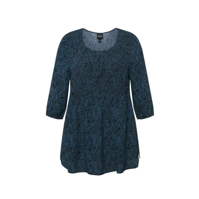 Afbeelding van Ulla Popken Tuniek blauw / zwart