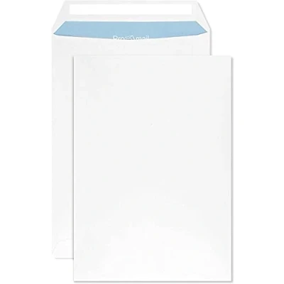 Afbeelding van Netuno 50 witte B5 enveloppen 176x250mm rechte klep drukgevoelig zonder venster 90g voor brieven facturen